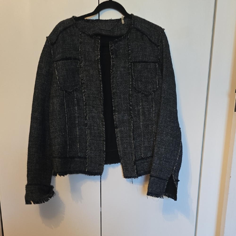 Elie Tahari Dark Gray Textured Blazer